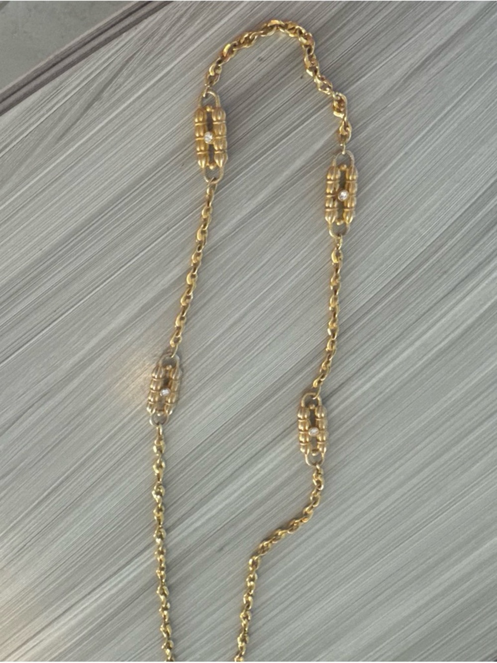 Gold-Tone Beaded Station Necklace for Women
